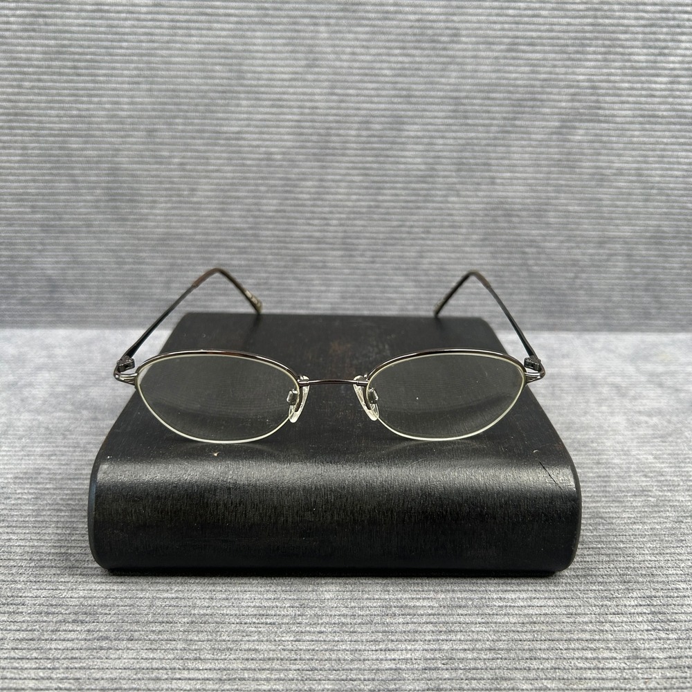 Flexon Brown Oval Eyeglasses Memory Metal Frames Japan Made 48-18-120